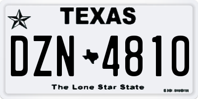 TX license plate DZN4810