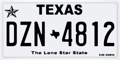 TX license plate DZN4812