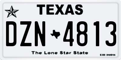 TX license plate DZN4813