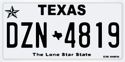 TX license plate DZN4819