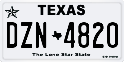 TX license plate DZN4820