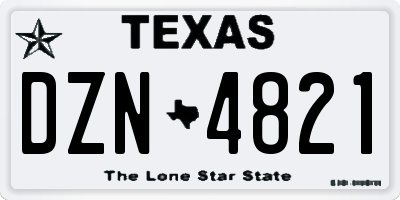 TX license plate DZN4821