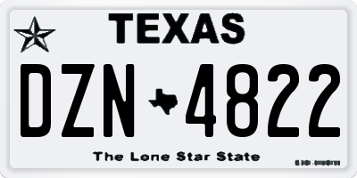 TX license plate DZN4822