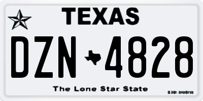 TX license plate DZN4828