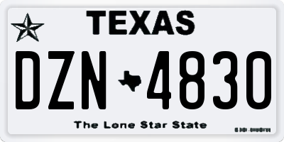 TX license plate DZN4830