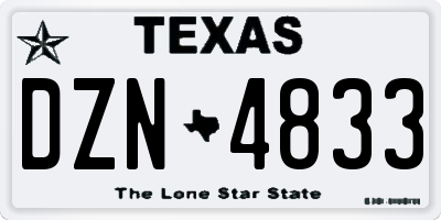TX license plate DZN4833