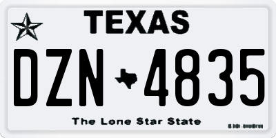 TX license plate DZN4835