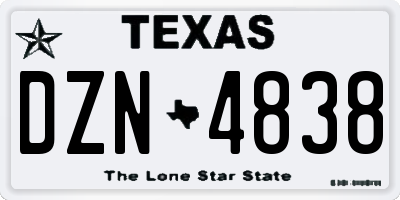 TX license plate DZN4838