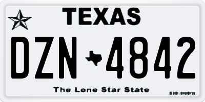 TX license plate DZN4842