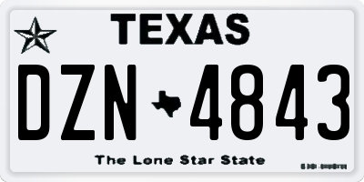 TX license plate DZN4843