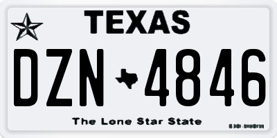 TX license plate DZN4846