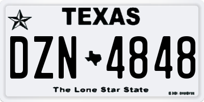 TX license plate DZN4848