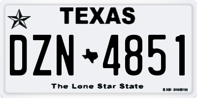 TX license plate DZN4851