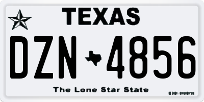 TX license plate DZN4856