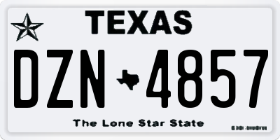 TX license plate DZN4857