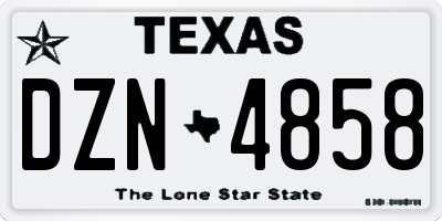 TX license plate DZN4858