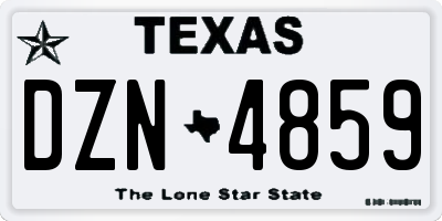 TX license plate DZN4859