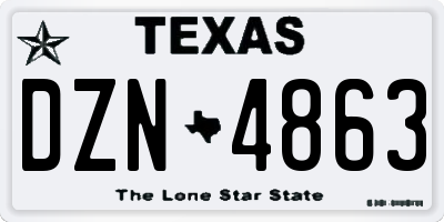 TX license plate DZN4863