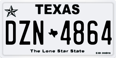 TX license plate DZN4864