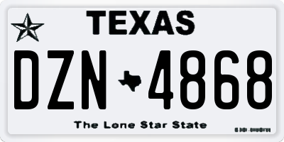 TX license plate DZN4868
