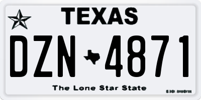 TX license plate DZN4871