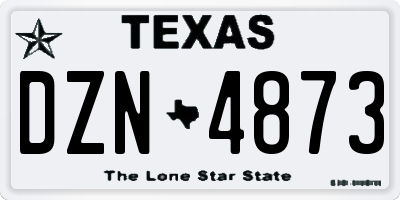 TX license plate DZN4873