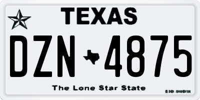 TX license plate DZN4875
