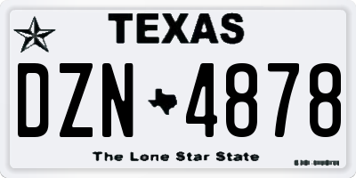 TX license plate DZN4878