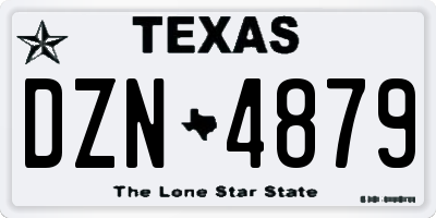 TX license plate DZN4879