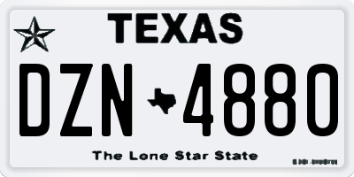 TX license plate DZN4880
