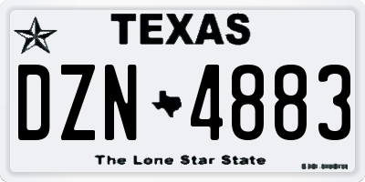 TX license plate DZN4883