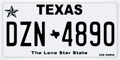 TX license plate DZN4890