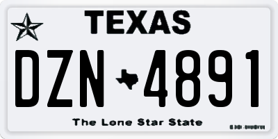 TX license plate DZN4891