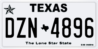 TX license plate DZN4896