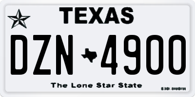 TX license plate DZN4900