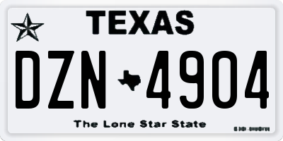 TX license plate DZN4904