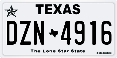 TX license plate DZN4916