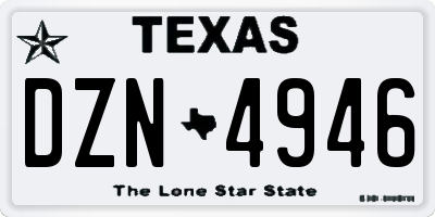 TX license plate DZN4946