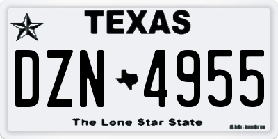 TX license plate DZN4955