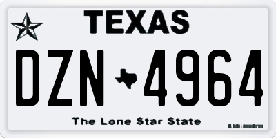 TX license plate DZN4964