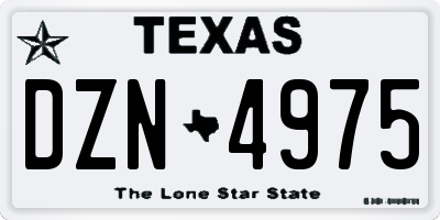 TX license plate DZN4975