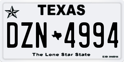 TX license plate DZN4994