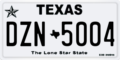 TX license plate DZN5004
