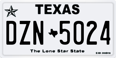 TX license plate DZN5024