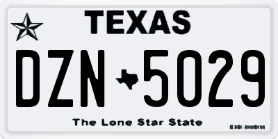 TX license plate DZN5029