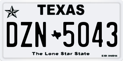 TX license plate DZN5043