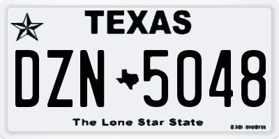 TX license plate DZN5048