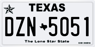 TX license plate DZN5051