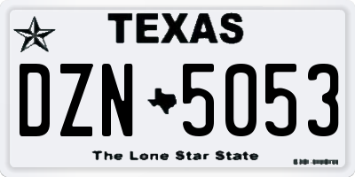 TX license plate DZN5053