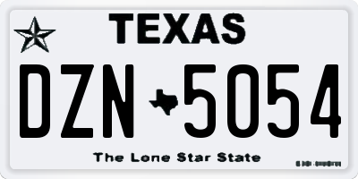 TX license plate DZN5054